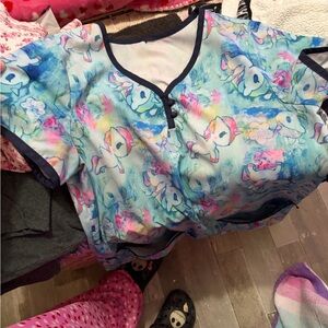 Unicorn scrub top